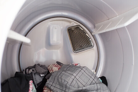 Clothes inside dryer